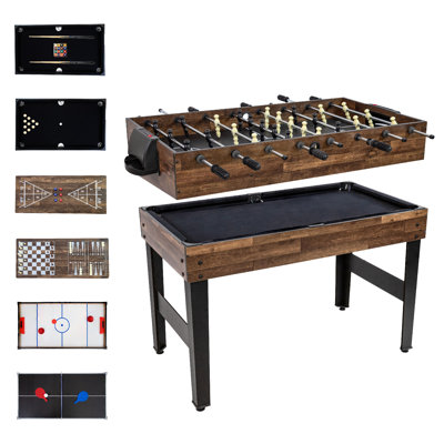 Table multi-jeux 2-en-1 49,5 po Anastasia 49,5 po - aspect bois brun foncé
