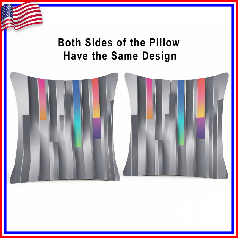 Vertical Gradient Bars Double Sided Throw Pillows, 20 x 20 inches