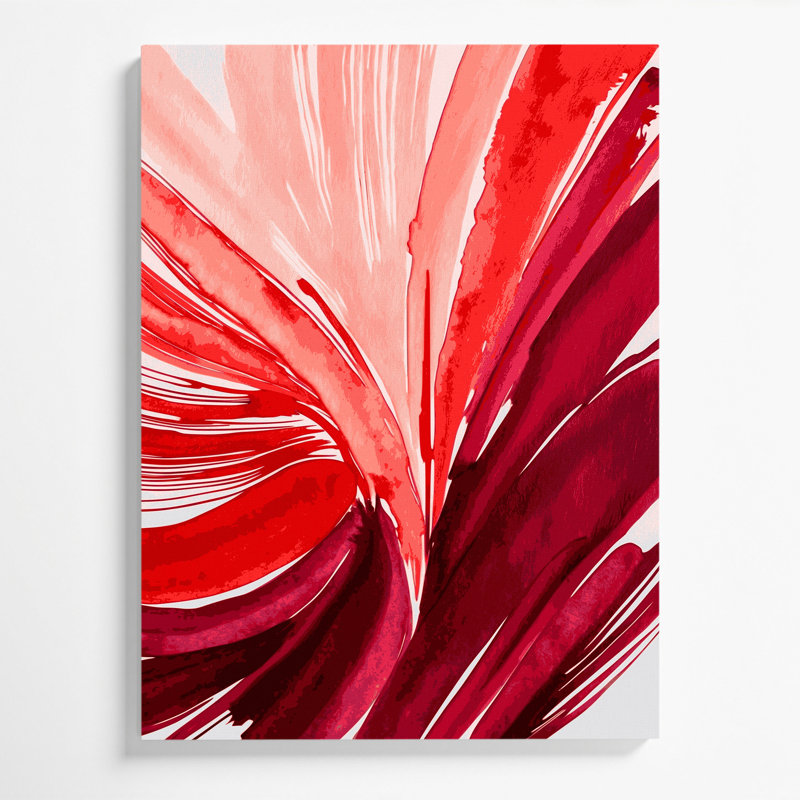 Aquarelle abstraite 49, art mural sur toile rose, H 8 po x l 10 po