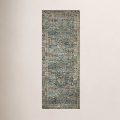 Magnolia Home By Joanna Gaines X Loloi Banks Machine Washable Ocean / Spice Area Rug