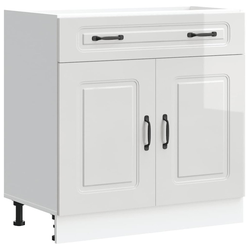Kitchen Base Cabinet Kalmar Engineered Wood, High Gloss White