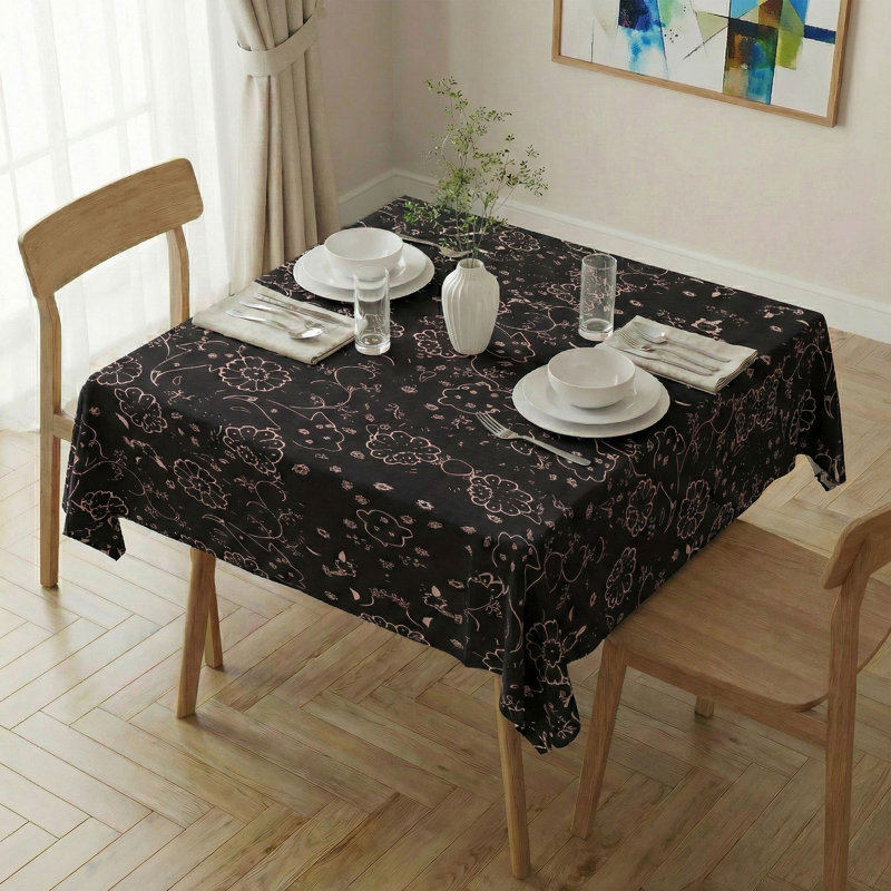 Nappe élégante (55 x 55 pouces), 65% coton / 35% polyester, facile à nettoyer, lavable à la machine à 86 ° F, va au sèche-linge, repassable | Parfait pour la table à manger et les occasions spéciales, design durable et élégant