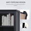 Bibliothèque avec bahut 71 "avec tablettes réglables et portes en verre pour bureau à domicile, cuisine, salon, noir