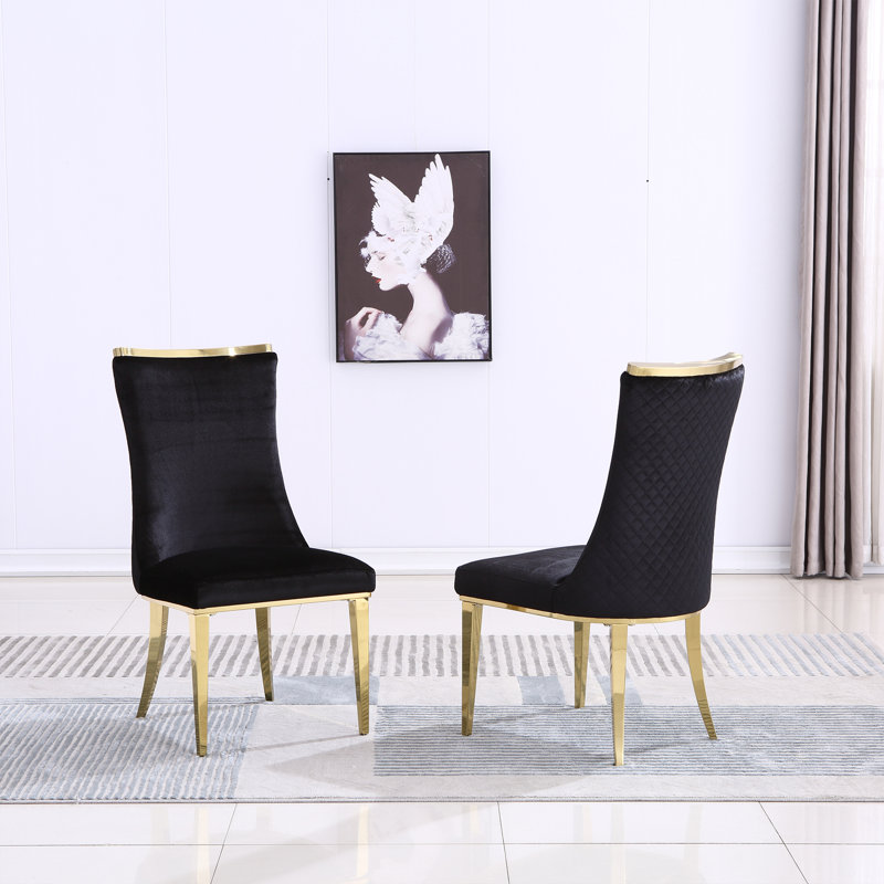 Chaise de salle à manger en velours