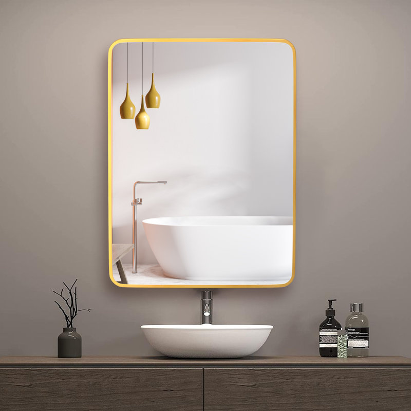Miroir de salle de bain Myrone, Or brossé
