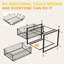 Under Sink Organizer, 2-Tier Pull Out Cabinet Organizer, Adjustable Height Bathroom Organizer And Storage, Spice Rack For Kitchen, Sliding Drawers Shelves 13.8×11×15.8 Inch (1 Pack)