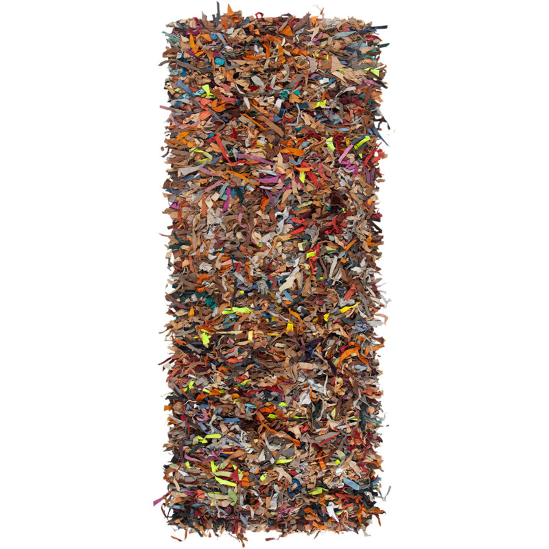 Tapis en cuir Godsey, Tapis de couloir 2 pi 3 po x 11 pi