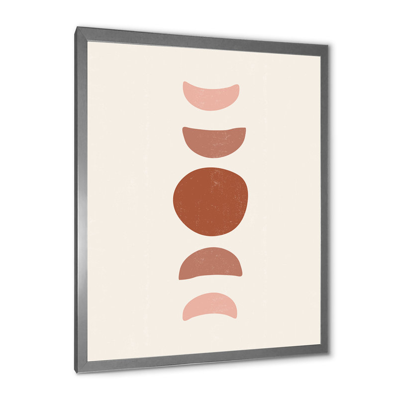 Minimal Moon Phases - impression sur toile, H 32 po x l 16 po x P 1,5 po, Toile avec cadre argenté