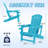 Adirondack Chair with Cup Holder All-Weather Reclining Chair for Patio Deck Backyard and Poolside-111067344