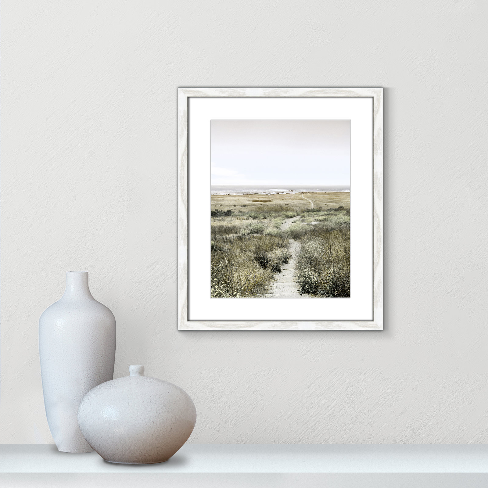 Toscani "Footpath to Paradise" Print, 16 W x 19 H x 0.75 D, White Wood Grain