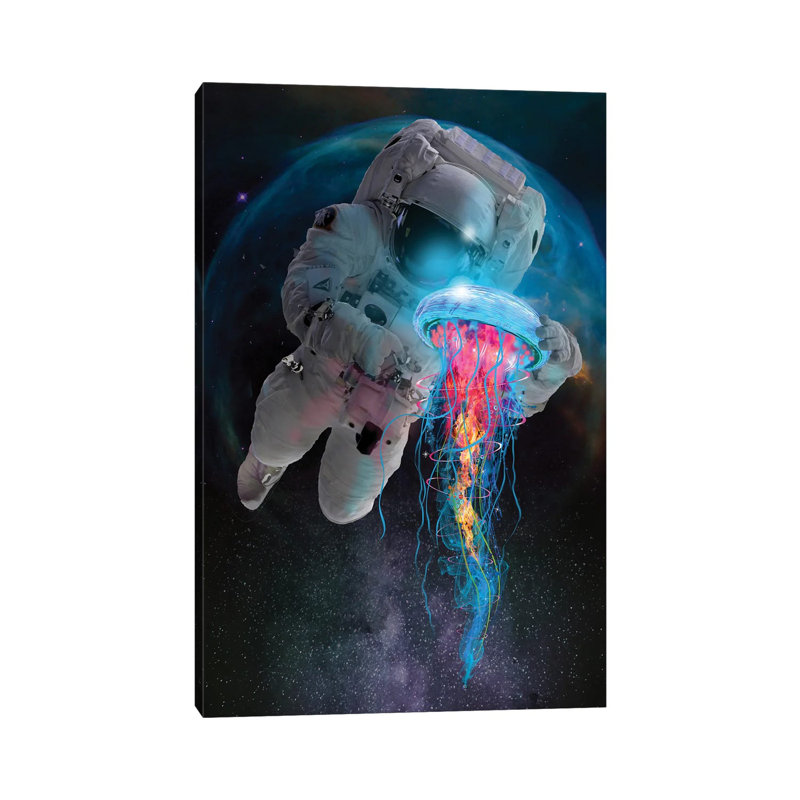«Space Jellyfish» par David Loblaw - impression sur toile tendue, H 26 po x l 18 po x 1,5 po