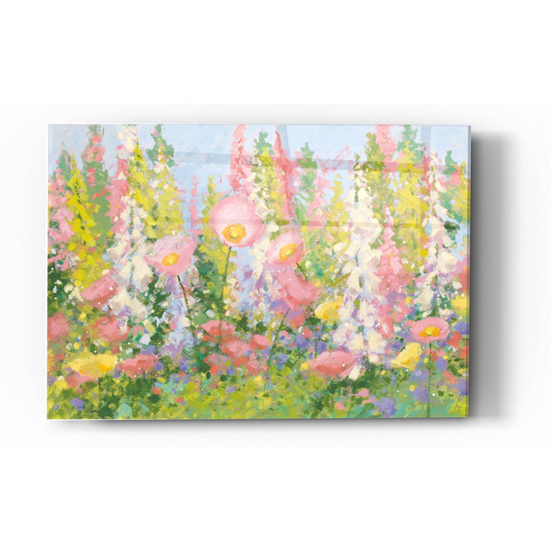 «Garden Pastels I Blue Sky» par Shirley Novak, art mural en verre acrylique, H 24 po x l 36 po x P 0,2 po