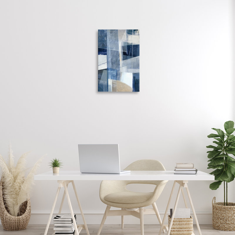  Art mural sur toile à formes géométriques obliques par Hannah Dawson, H 24 po x l 16 po