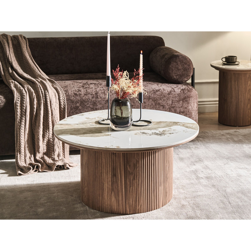 Pedestal Coffee Table, Brown