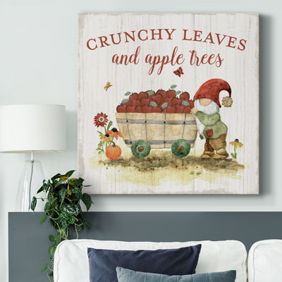 Feuilles croustillantes et pommiers sur toile