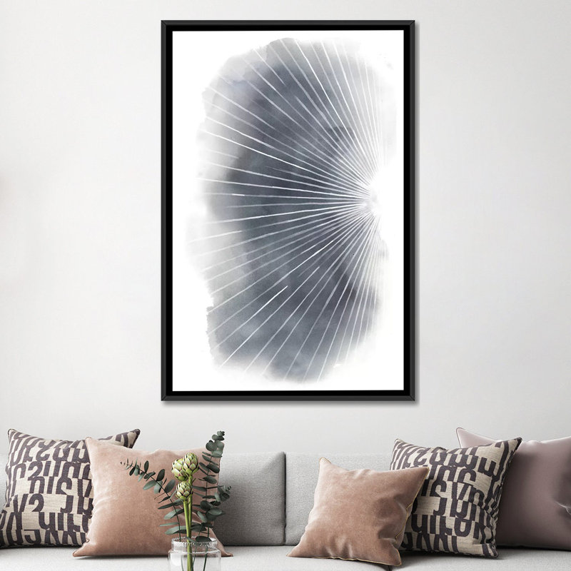 «Rays I», reproduction sur toile, H 26 po x l 18 po x P 1,5 po, Toile avec cadre noir, Pas de tapis