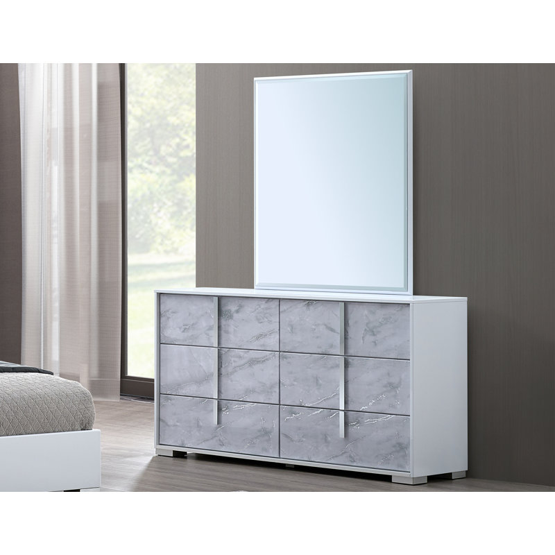 Ensemble de commode et miroir 2 pièces 55,5 "Lunigiana
