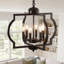 Luminaire suspendu de style lanterne géométrique moderne à 6 lumières de 19,68 po à intensité variable de style bougie pour îlot de cuisine