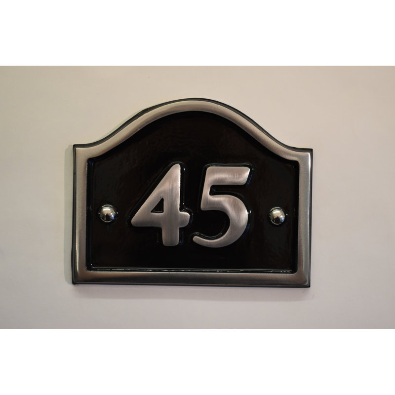 Jaclynn 11.5cm H Reflective Metal House Number, 45