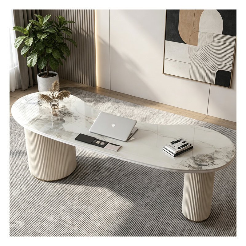 Bureau en dalle crème