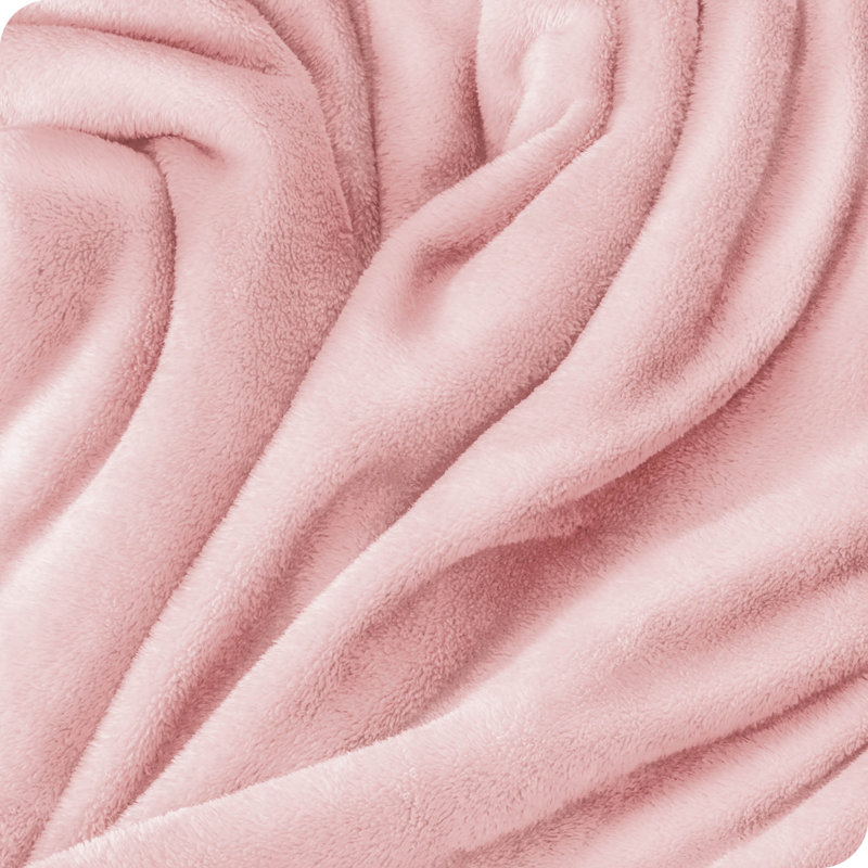 Bare Home Microplush Fleece Blanket - Fuzzy, Warm, Bed/Throw Blanket, Light Pink, Twin