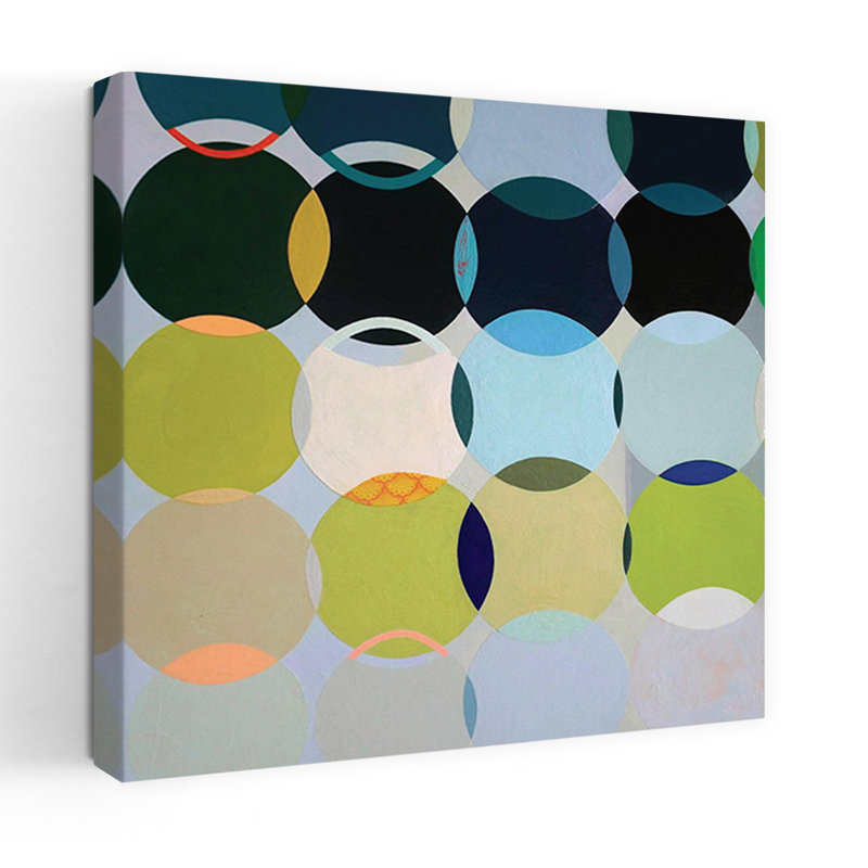 Cercles n ° 1, art moderne abstrait, H 18 po x l 18 po