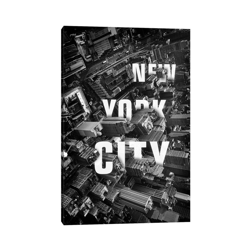 NYC Text by Vin Zzep - Wrapped Canvas Gallery-Wrapped Canvas Giclée, 66.04 cm H x 45.72 cm W