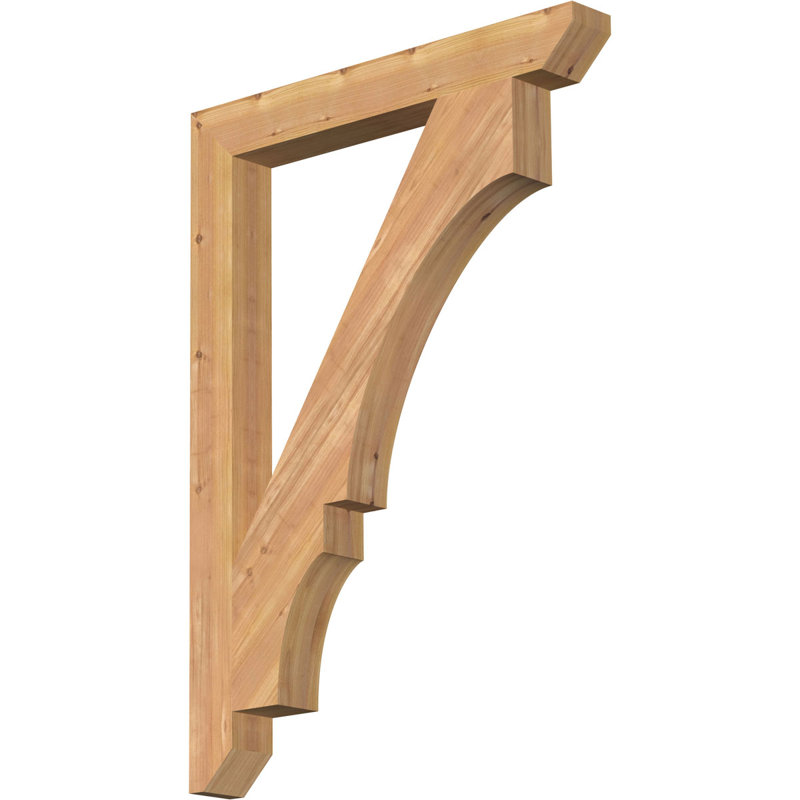 H 6 po x l 40 po x Support en bois / corbeau BKT04X30X36, H 42 po x l 3,5 po x P 30 po, Cèdre rouge, Lisse