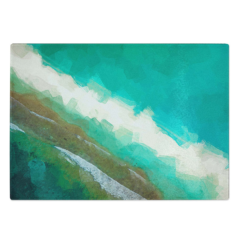 Glass Layers of Beach in The Maldives in Abstract Chopping Board, 39 cm W x 28.5 cm L