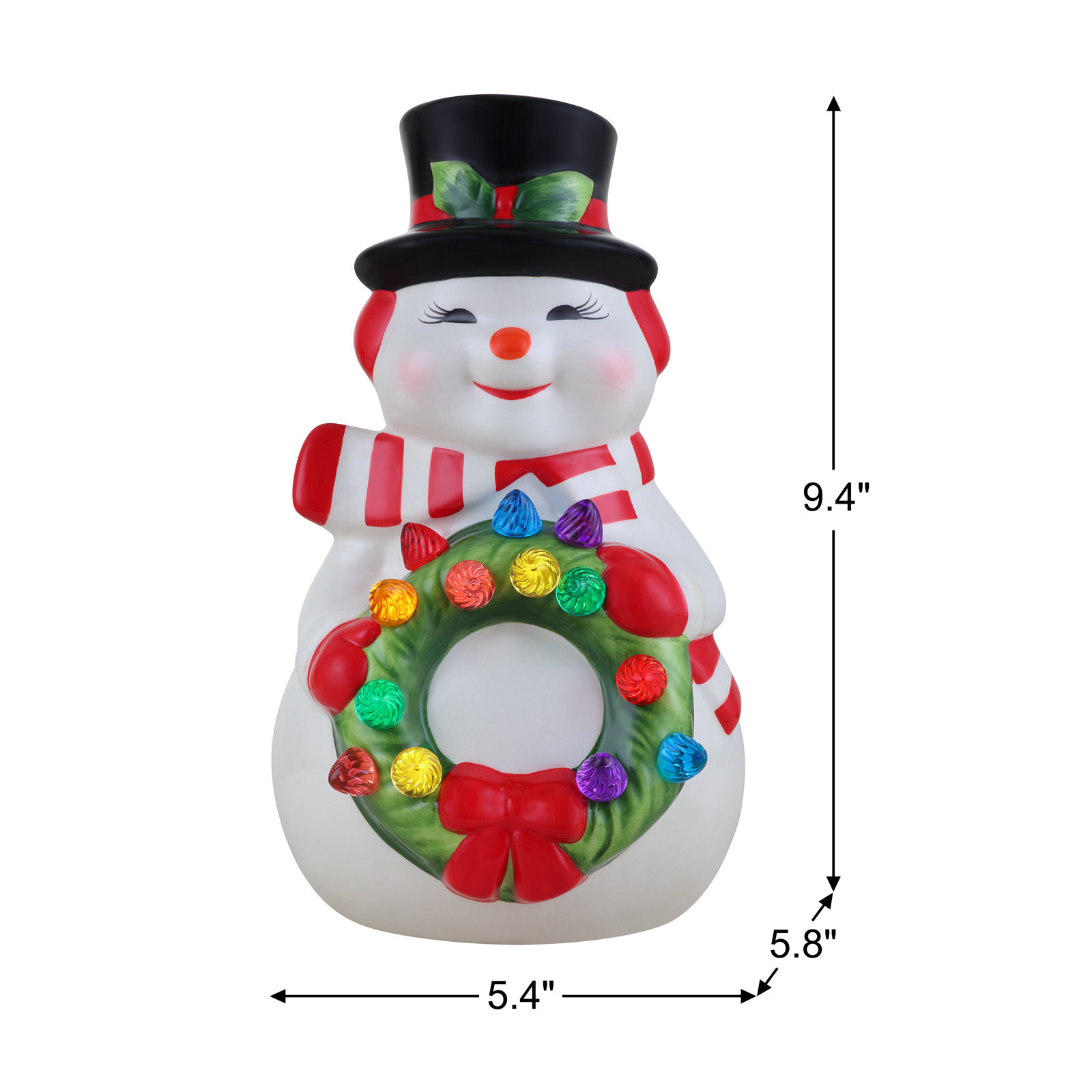 9 in. Nostalgic Ceramic Figure - Snowman