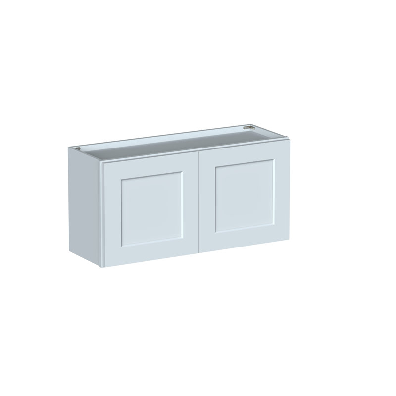 Armoire-pont murale de style Shaker de 36 po de largeur DL 36 po x H 18 po x P 12 po - gris tourterelle DL Cabinetry (prêt à assembler)