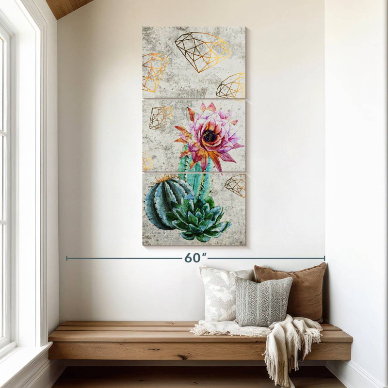 Trendy Cactus Flower, 52" H x 24" W