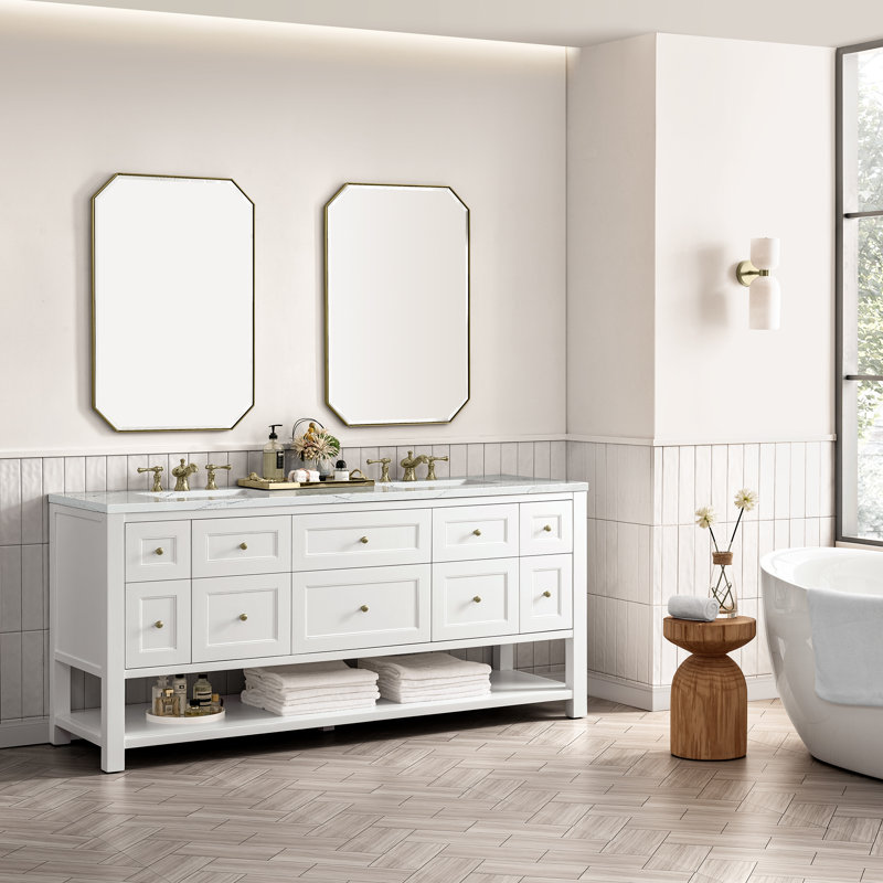 Breckenridge 72'' W Double Vanity, Ethereal Noctis, Bright White