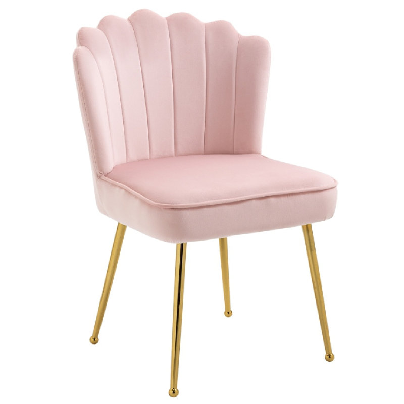 Velvet-Feel Accent Chair -, Pink