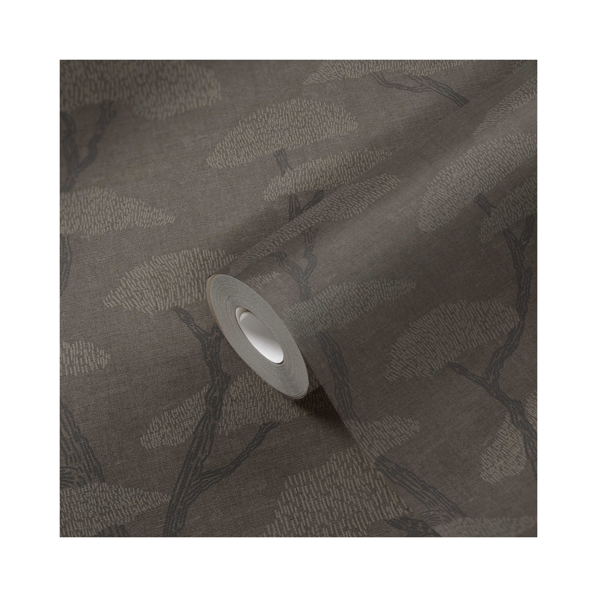 Fusion Chinoiserie Tree Motif 32.97' L x 20.87" Wallpaper Roll, Charcoal