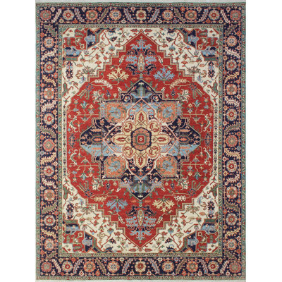 Tapis de surface en laine 9 pi 10 x 13 pi 10 laine one-of-kind noué la rouille Altom