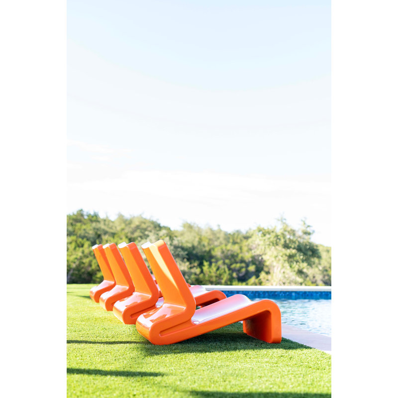 Line Outdoor Lounge Chair, Vintage Orange