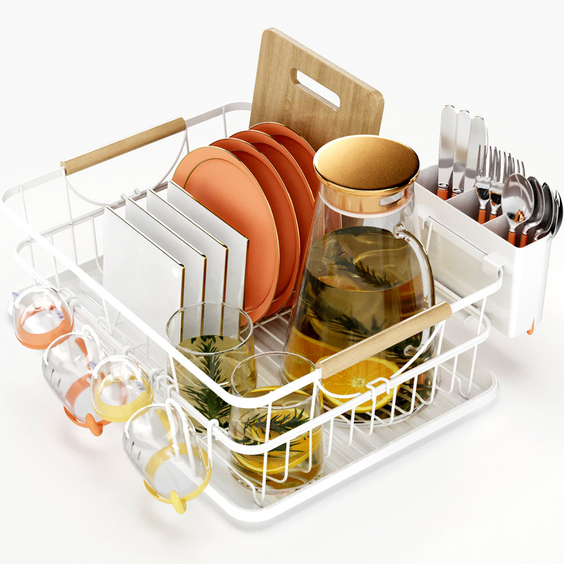 Stainless Steel Kitchen Dish Rack,Dish Drying Rack with Removable Cutlery Holder,Plate Rack,Extra Large Capacity Dish Drainer