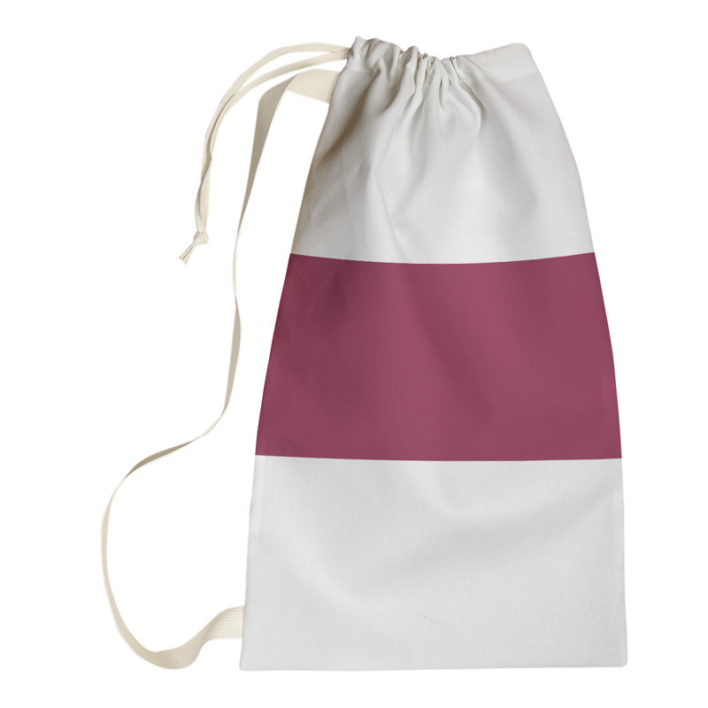 Fabric Laundry Bag with Handles, Small (29" H x 18" W x 1.5" D), Pittsburgh White/Maroon