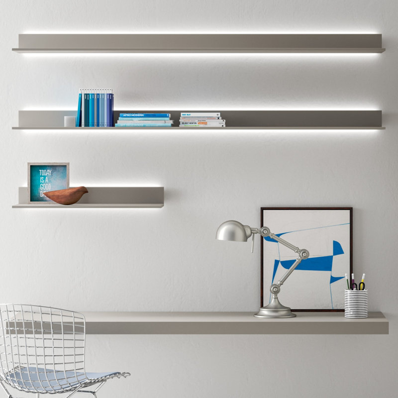 LUX Floating Shelf, 47 1/4" W, Matt Nero stout