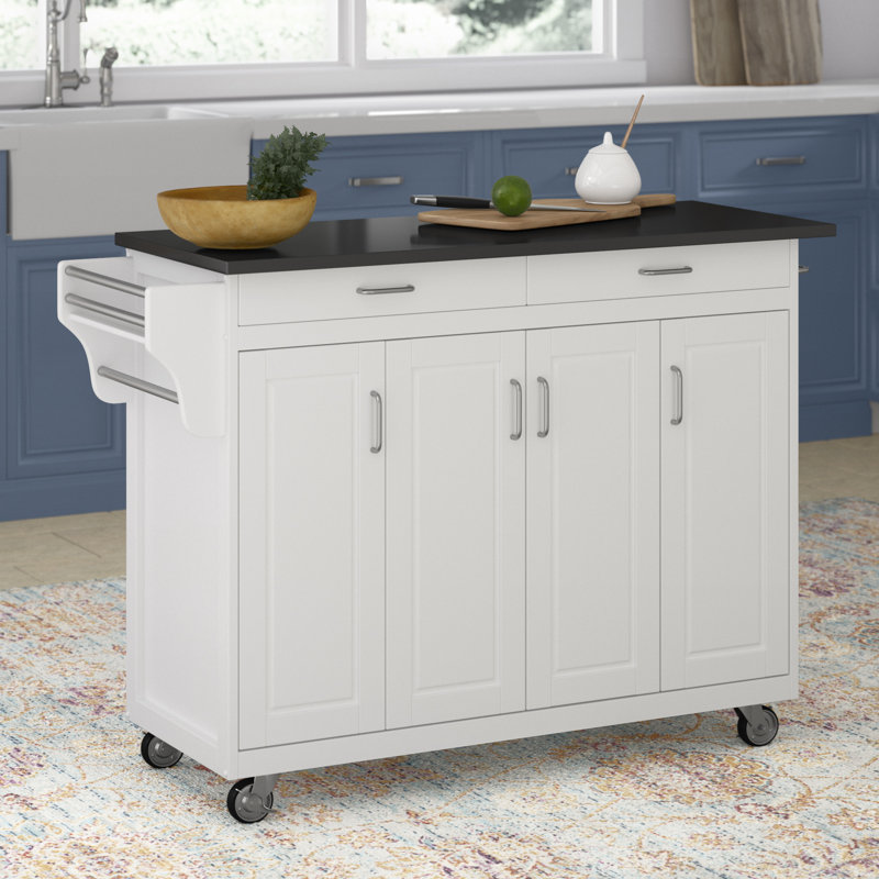 Littrell Kitchen Island, Off White Granite