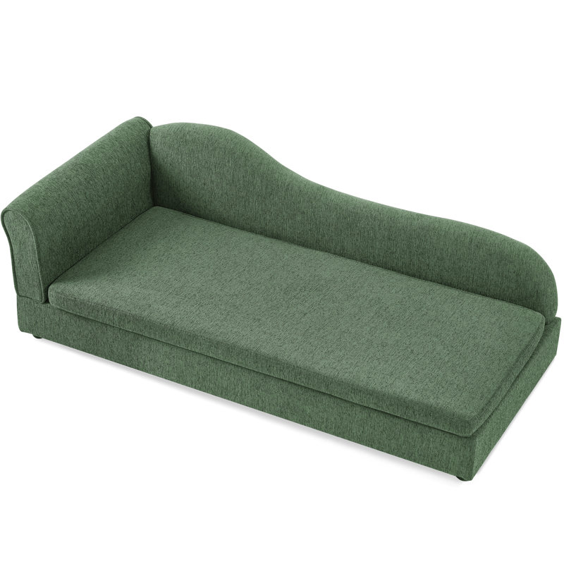 Moyen et grand chien - irrégulier, accoudoir simple, lin respirant, coussin moelleux, pieds en plastique bas, olive, attrayant pour les chiens