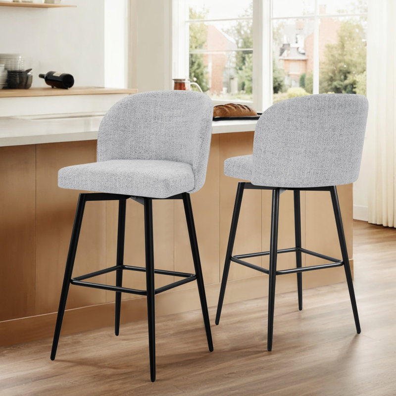 Tabouret de bar et de bar Benedit, Blanc (multicolore), Tabouret de bar (siège d'une hauteur de 30 po), 2