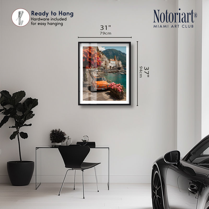 Décoration murale bord de mer Coast Coaster Shadowbox par Notoriart, cadre noir, H 37 po x l 31 po, H 37 po x l 31 po