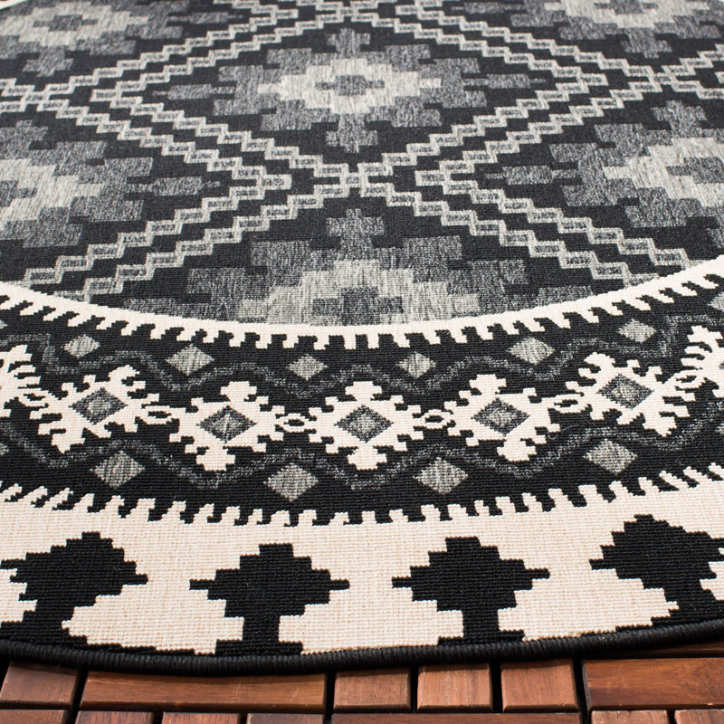 Tillis Southwestern Indoor/Outdoor Area Rug, Round 9'