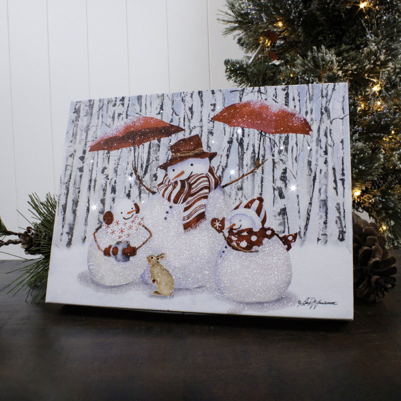 Hello Winter 8x6 Mini Lighted Easel Back