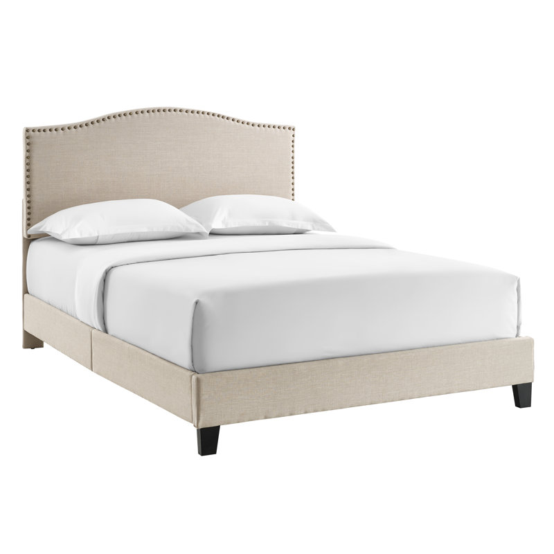 Olen Upholstered Bed, Beige, King