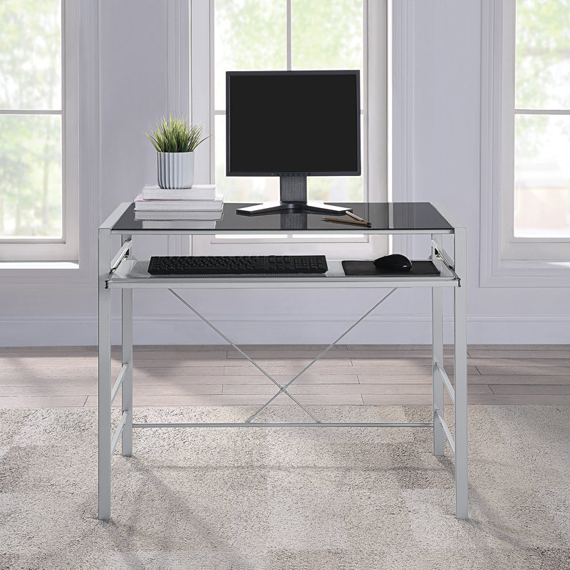 Bureau d'ordinateur Zephyr, Noir / argent