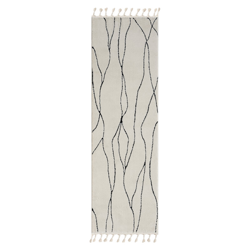 Serenity Tapis white Rug, Runner 80 x 250cm