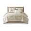 Édredon 6 pièces pour grand lit bleu et motif tropical, rembourré, résistant au coton